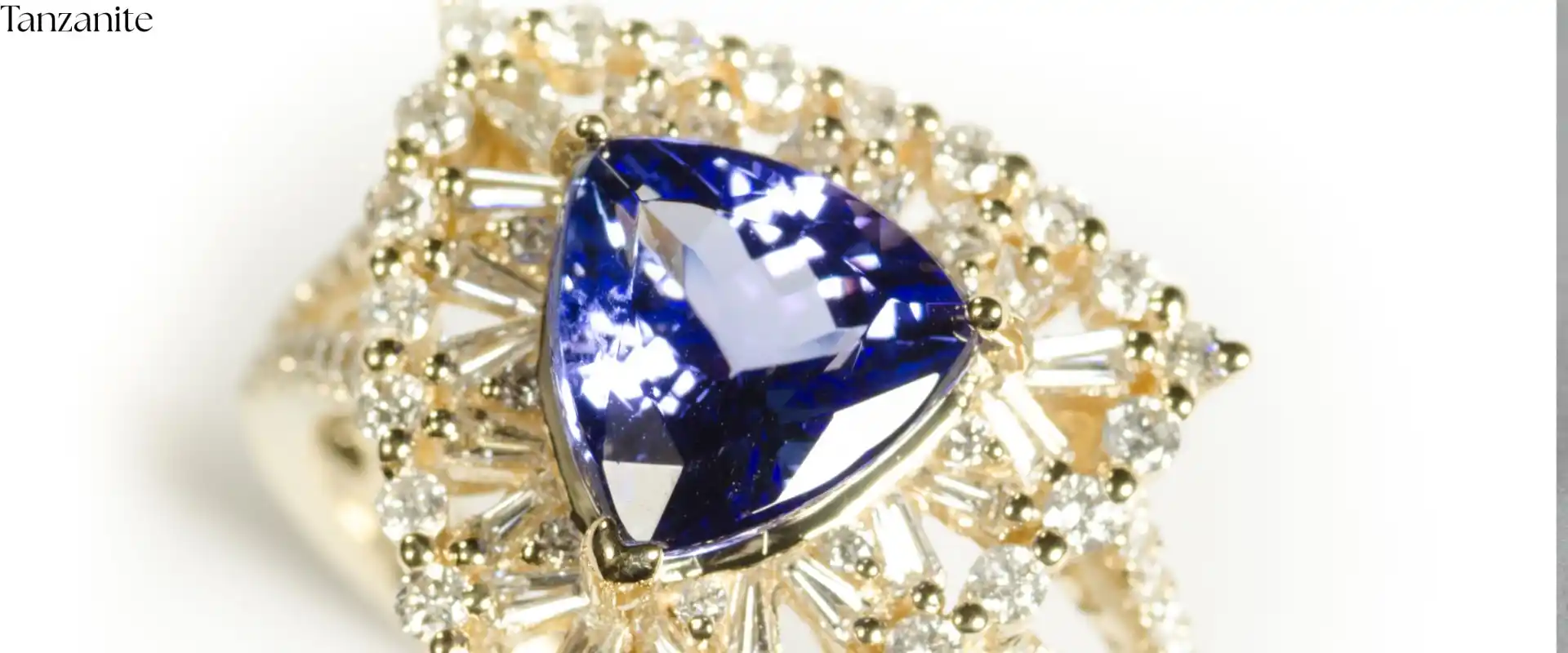 Exquisite tanzanite and diamond ring showcasing the gemstone's brilliant blue-violet color - Porcupine Tours